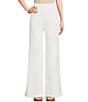 Color:White - Image 1 - High Waisted Linen Blend Pants
