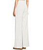Color:White - Image 4 - High Waisted Linen Blend Pants