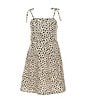 Color:Ivory Black - Image 1 - Little Girls 2T-6X Dotted Print Tie Strap Dress