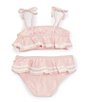Color:Icy Pink - Image 2 - Little Girls 2T-6X Rick Rack Flounce Bralette Two-Piece Swimsuit
