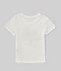 Color:Bright White - Image 2 - Little Girls 2T-6X Short Sleeve Bronco Graphic Oversized T-Shirt