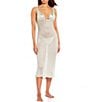 Color:Silver - Image 1 - Lurex Knit Midi Tank Dress Swimsuit Cover Up