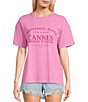 Color:Rose - Image 1 - Pigment Dyed Cannes Oversized T-Shirt