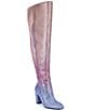 Color:Purple/Coral - Image 1 - Queen-BeeTwo Wide Calf Ombre Rhinestone Over-the-Knee Boots