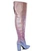 Color:Purple/Coral - Image 2 - Queen-BeeTwo Wide Calf Ombre Rhinestone Over-the-Knee Boots