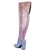Color:Purple/Coral - Image 3 - Queen-BeeTwo Wide Calf Ombre Rhinestone Over-the-Knee Boots