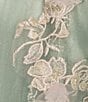 Color:Sage - Image 5 - Social Bow Strap Sweetheart Neck Corset Bodice Floral Applique Glitter Mesh Dress