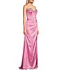Color:Pink - Image 5 - Social Corset Rhinestone Beaded Long Dress