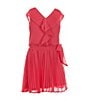 Color:Hot Pink - Image 1 - Social Little Girls 2T-6X Sleeveless V-Neck Ruffle Dress