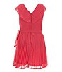 Color:Hot Pink - Image 2 - Social Little Girls 2T-6X Sleeveless V-Neck Ruffle Dress
