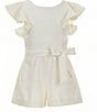 Color:White - Image 1 - Social Little Girls 2T-6X Tiered Ruffle Sleeve Romper