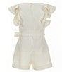 Color:White - Image 2 - Social Little Girls 2T-6X Tiered Ruffle Sleeve Romper