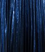 Color:Royal Blue - Image 4 - Social Pleated Metallic Split Neck Long Dress