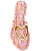 Color:Pink/Orange - Image 5 - Summer-Luv Satin Heart Ornament Thongs