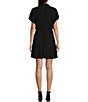 Color:Black - Image 2 - Tab Sleeve Wrap Dress