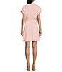 Color:Light Pink - Image 2 - Tab Sleeve Wrap Dress