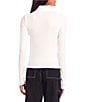 Color:Ivory - Image 2 - Turtle Neck Long Sleeve Fitted Top