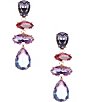 Color:Multi - Image 1 - Three Multi Ombre Stone Linear Earrings