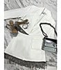 Color:White - Image 4 - Anya Rhinestone Fringe Point Collar Long Sleeve Coordinating Jacket