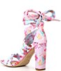 Color:Pink/Multi - Image 3 - Astraahh Floral Print Ankle Wrap Sandals