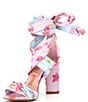 Color:Pink/Multi - Image 4 - Astraahh Floral Print Ankle Wrap Sandals
