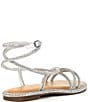 Color:Silver - Image 2 - Beatrix Rhinestone Embellished Ankle Wrap Flat Sandals