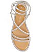 Color:Silver - Image 5 - Beatrix Rhinestone Embellished Ankle Wrap Flat Sandals