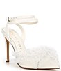 Color:White - Image 1 - Bridal Collection Mays Ruffle Rhinestone Ankle Strap Pumps