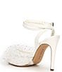 Color:White - Image 3 - Bridal Collection Mays Ruffle Rhinestone Ankle Strap Pumps