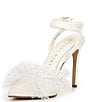 Color:White - Image 4 - Bridal Collection Mays Ruffle Rhinestone Ankle Strap Pumps