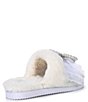 Color:White - Image 2 - ComfieeThree Rhinestone and Pearl Bow Faux Fur Slippers