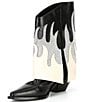 Color:Black/Silver - Image 4 - ConleyTwo Western Rhinestone Flame Foldover Boots