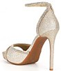 Color:Sand Gold - Image 3 - Constanz Glitter Rhinestone Platform Dress Sandals
