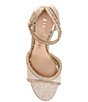 Color:Sand Gold - Image 5 - Constanz Glitter Rhinestone Platform Dress Sandals