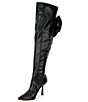 Color:Black - Image 4 - Delilah Wide Calf Bow Back Stretch Over-The-Knee Boots