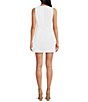 Color:White - Image 2 - Emma Crepe Structured Sleeveless A-Line Mini Dress