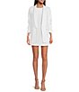 Color:White - Image 4 - Emma Crepe Structured Sleeveless A-Line Mini Dress