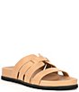 Color:Dark Sierra Tan - Image 1 - Gaige Leather Footbed Sandals