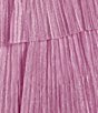 Color:Ballet - Image 3 - Grace Metallic Plisse Sweetheart Neck Cut-Out Tiered Dress