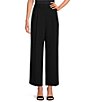 Color:Black - Image 1 - Hartley Crepe Pleated Straight Wide Leg Coordinating Pants