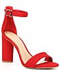 Color:Santorini Red - Image 1 - Joenah Suede Block Heel Ankle Strap Dress Sandals