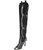 Color:Black - Image 4 - KatyannaTwo Narrow Calf Rhinestone Over-the-Knee Western Boots