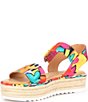 Color:Floral/Multi - Image 4 - Keegan Floral Print Buckle Detail Espadrille Platform Sandals