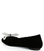 Color:Black - Image 3 - LakeTwo Rhinestone Double Bow Suede Ballet Flats