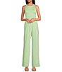 Color:Pear - Image 5 - Layla Sleeveless Racer Knit Coordinating Bodysuit