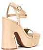 Color:Spanish Sand - Image 2 - Lexey Leather Ankle Strap Platform Dress Sandals