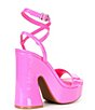 Color:Flirty Fuchsia - Image 2 - Lexey Patent Ankle Strap Platform Dress Sandals
