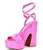 Color:Flirty Fuchsia - Image 4 - Lexey Patent Ankle Strap Platform Dress Sandals
