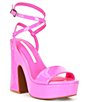 Color:Flirty Fuchsia - Image 1 - Lexey Patent Ankle Strap Platform Dress Sandals