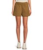 Color:Brown - Image 1 - Lolly Quilted Flat Front Elastic Waist Coordinating Shorts